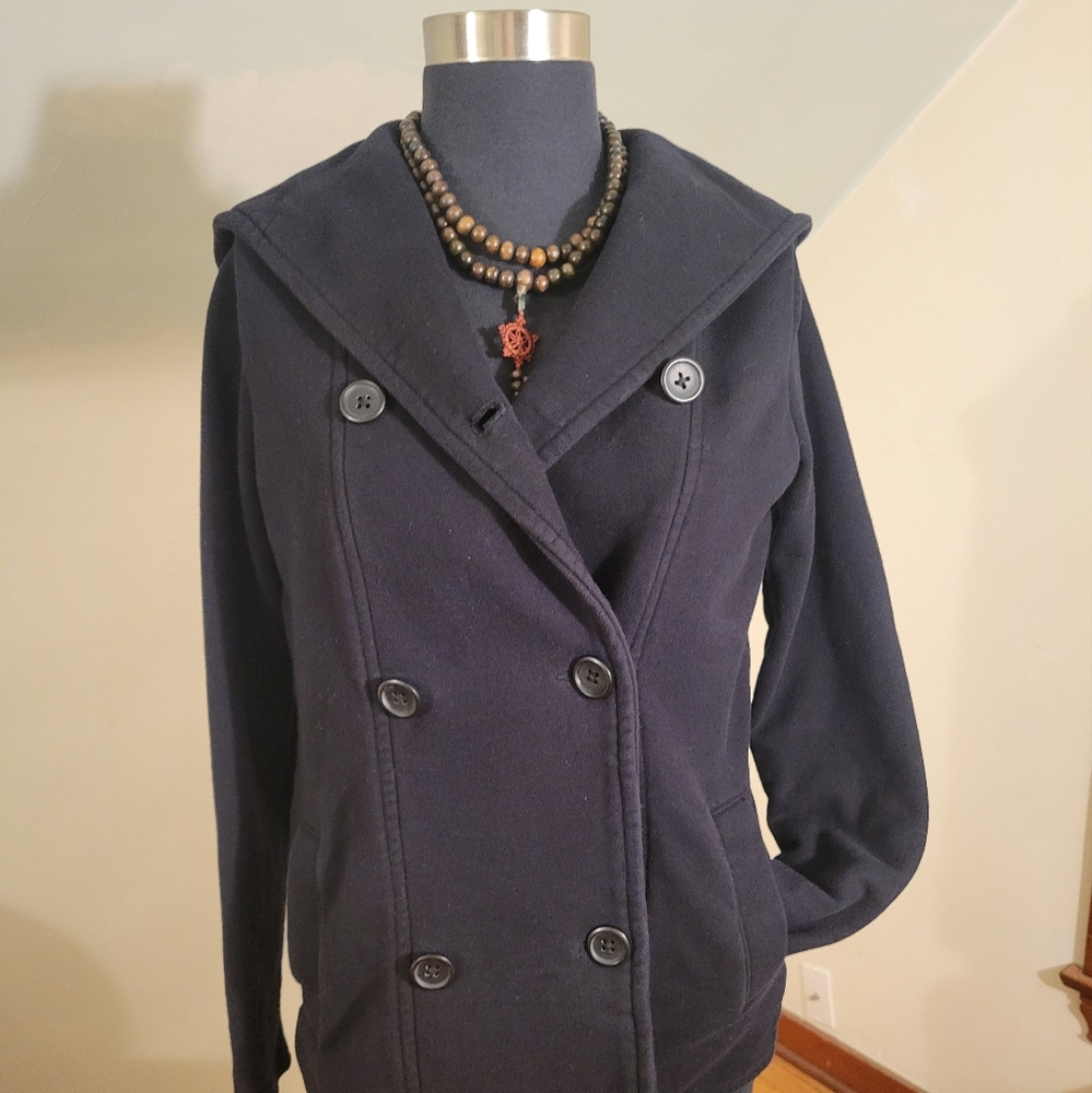 James Perse Black Hooded Jacket Size 2